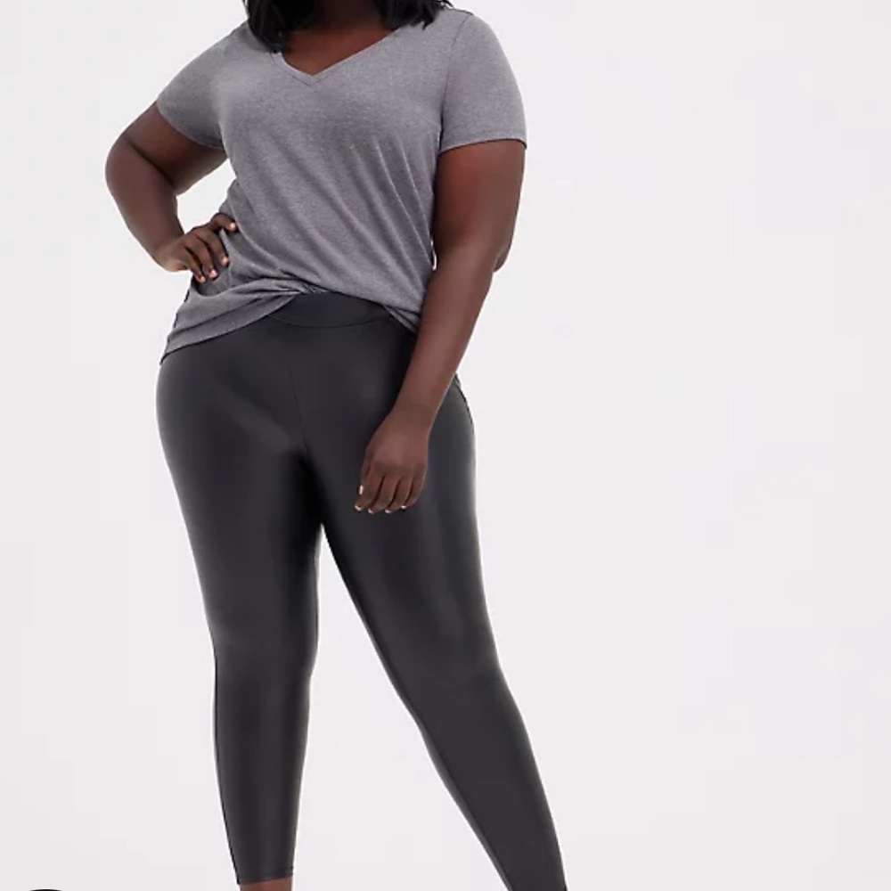 Torrid Black Faux Leather Leggings, 3